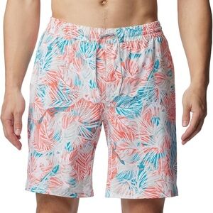 Columbia super slack tide hybrid water short tropical print men’s size small 6”L